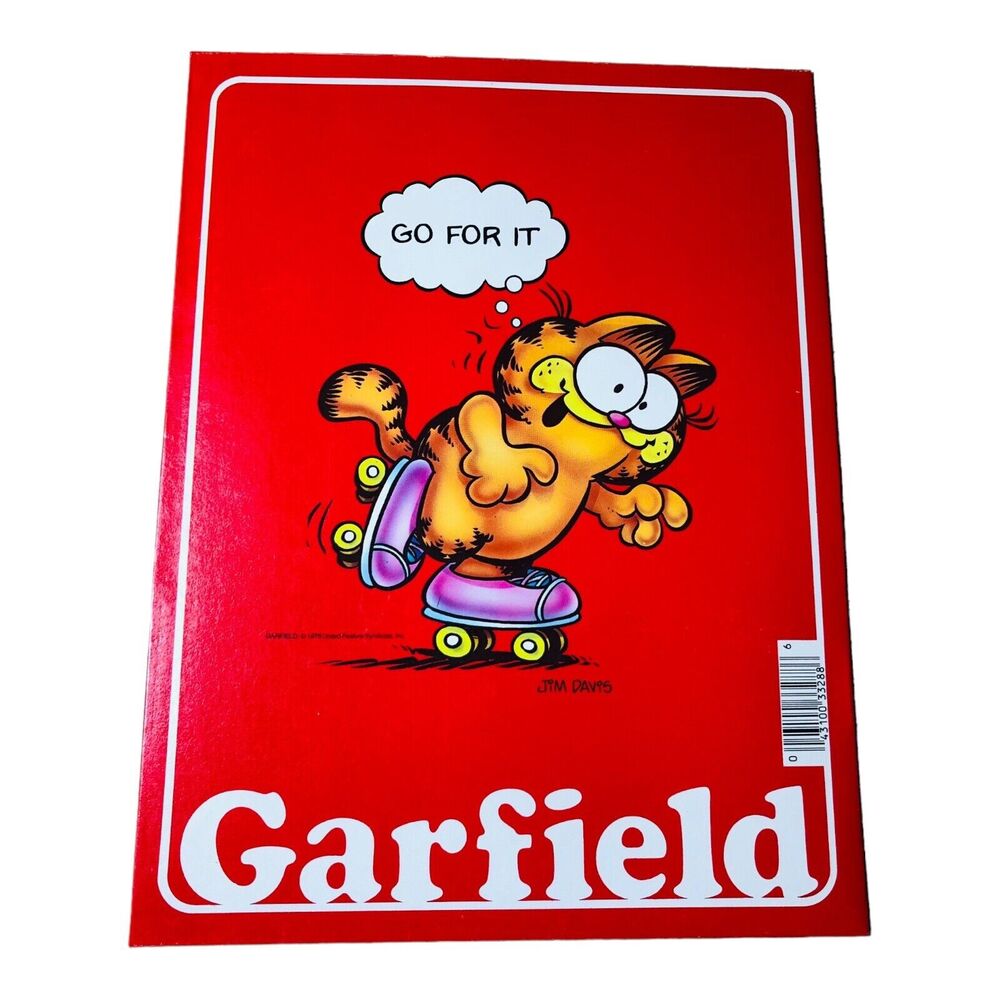 Garfield VTG 1978 Mead Pocket Folder Jim Davis School Portfolio Red Roller Skate